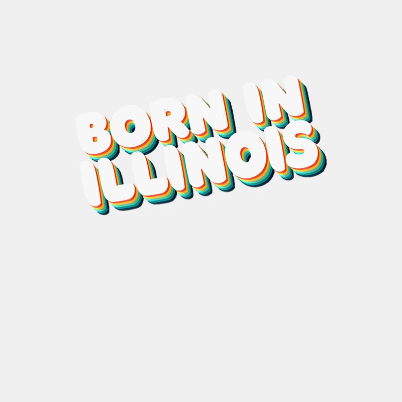 Born In Illinois - 80_s Retro Style Typographic Design Male Tank Top
