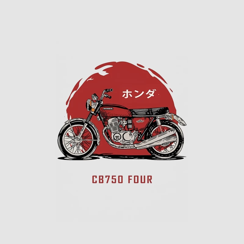 Klassisches Motorraddesign: Honda CB750 Four Damen Pullover Hoodie