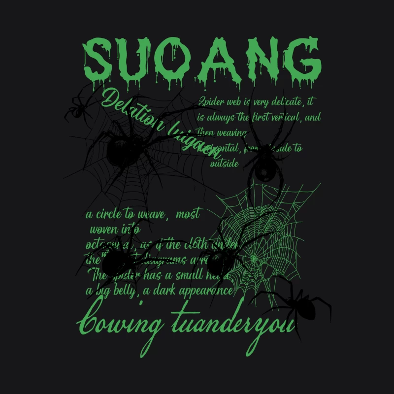 Grüner Spinnennetz-Schriftzug-Design Damen Pullover Hoodie