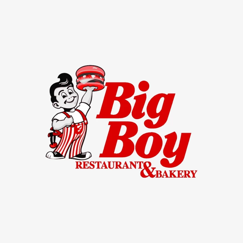 Vintage Big Boy Restaurant and Bakery Logo with Cartoon Mascot Female Long Sleeve T-Shirt