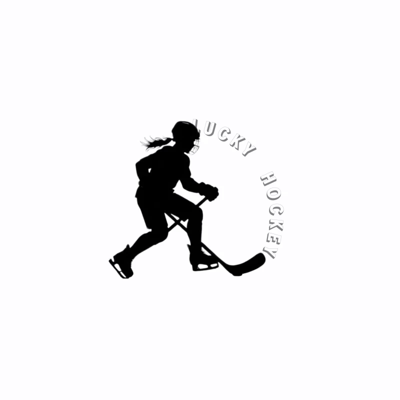 Female Hockey Player Silhouette in Action Desk Mat