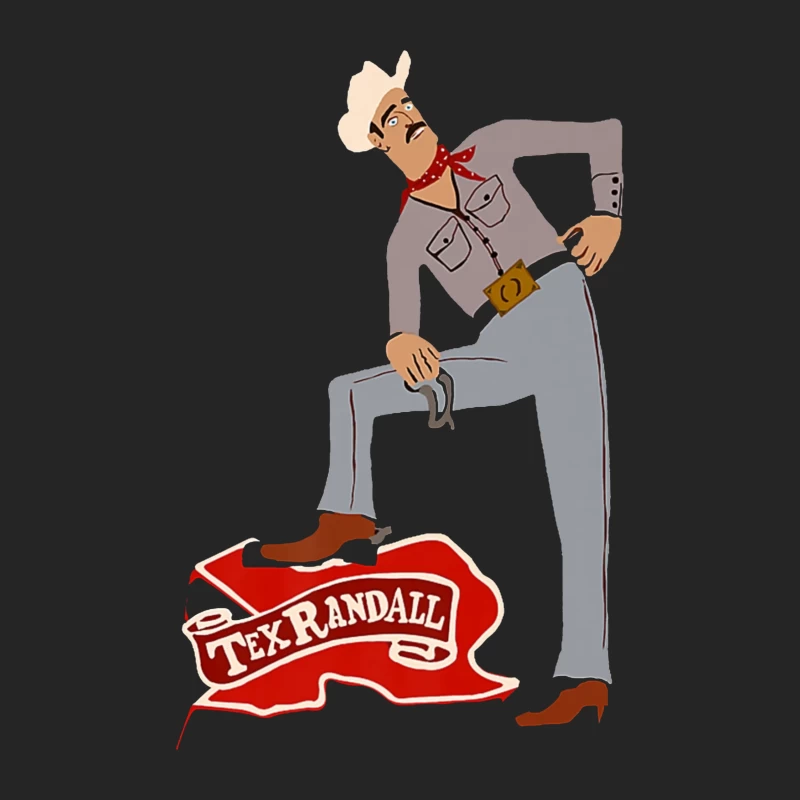 Cartoon Cowboy Tex Randall in Western Style Male Pullover Sweatshirt