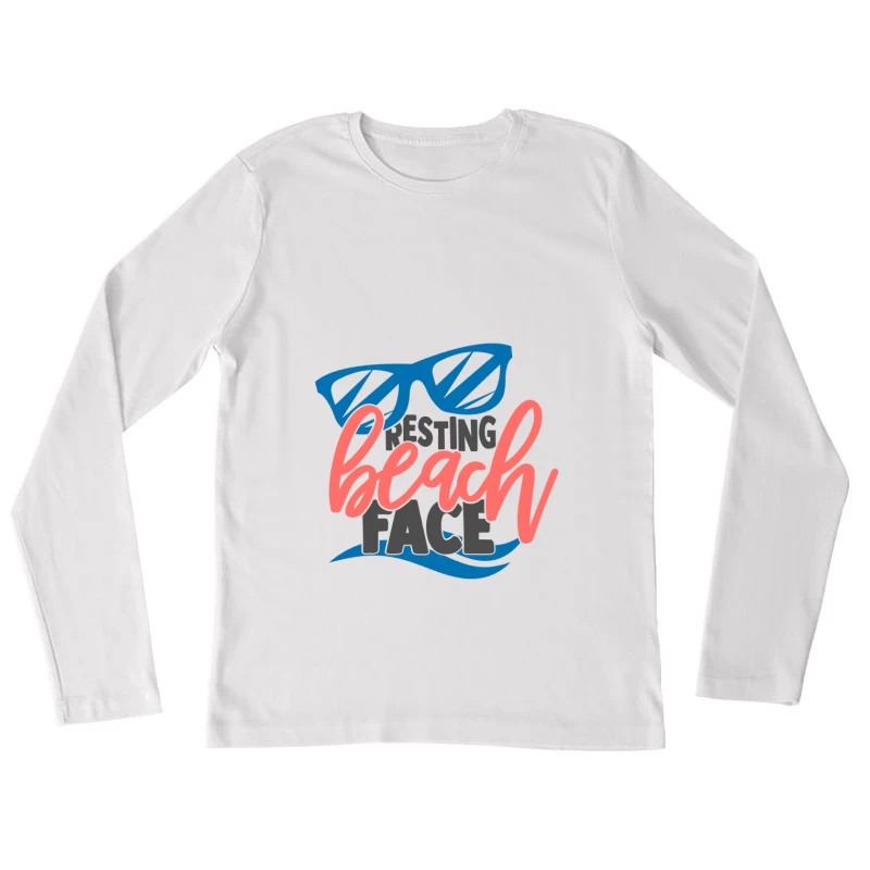 Resting Beach Face Design mit Sonnenbrille Damen Langarm T-Shirt