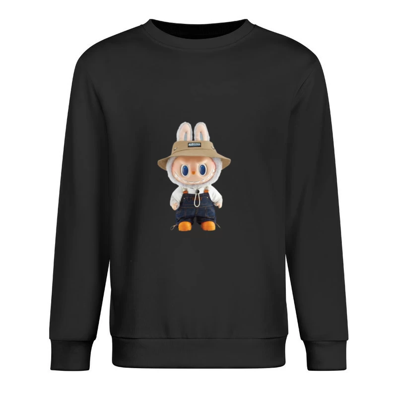 Niedliche Kreatur mit Latzhose und Hut Herren Pullover Sweatshirt