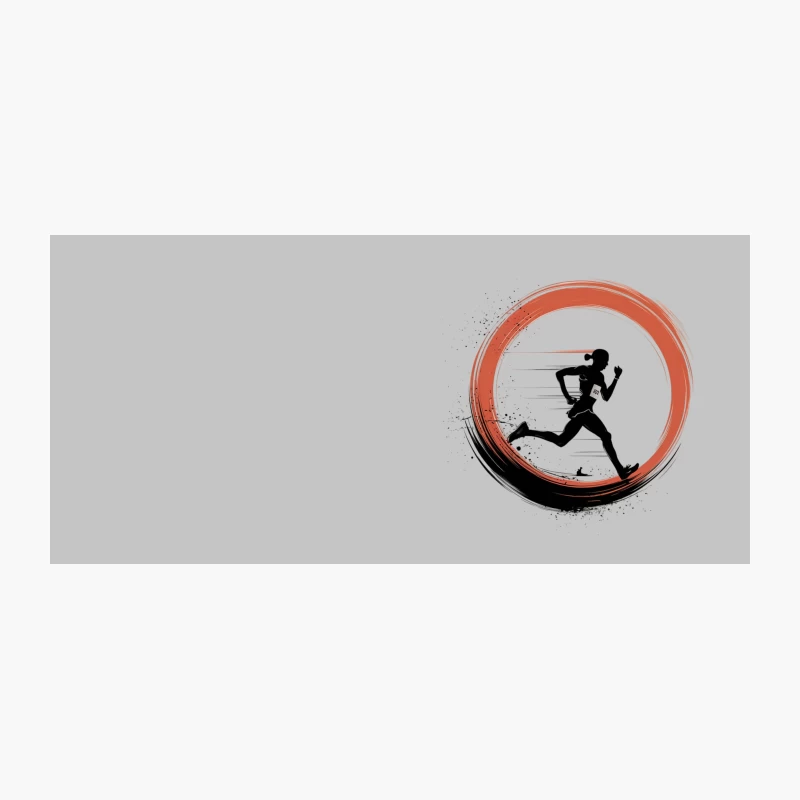 Athletic Runner Silhouette in Artistic Circle Motion Coffee Mug