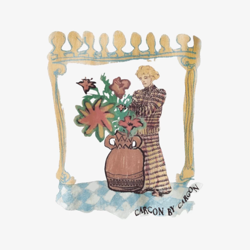Blumenvase mit Figur in kunstvollem Rahmen Damen Langarm T-Shirt