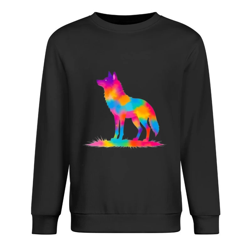 Colorful Unicorn Silhouette Illustration Male Pullover Sweatshirt