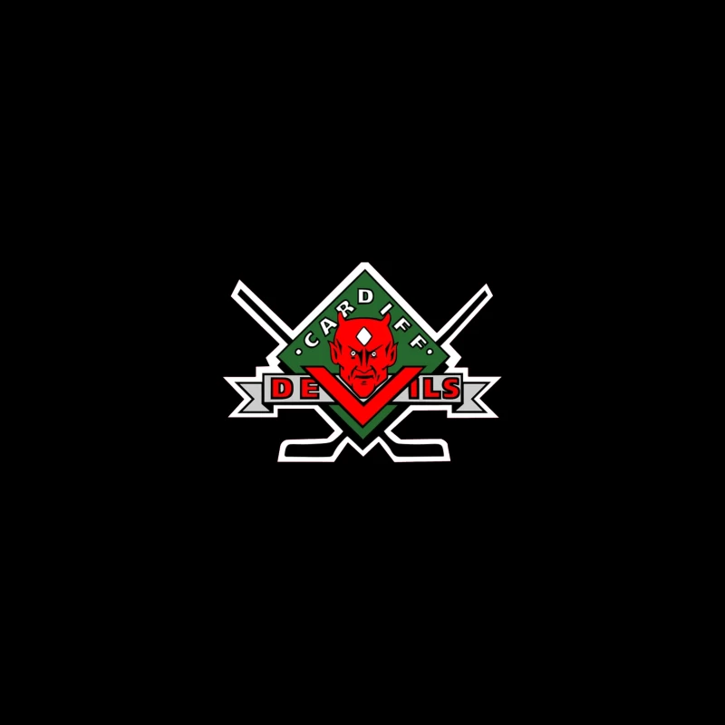 Cardiff Devils Hockey Team Logo with Red Devil Mascot iPhone Case