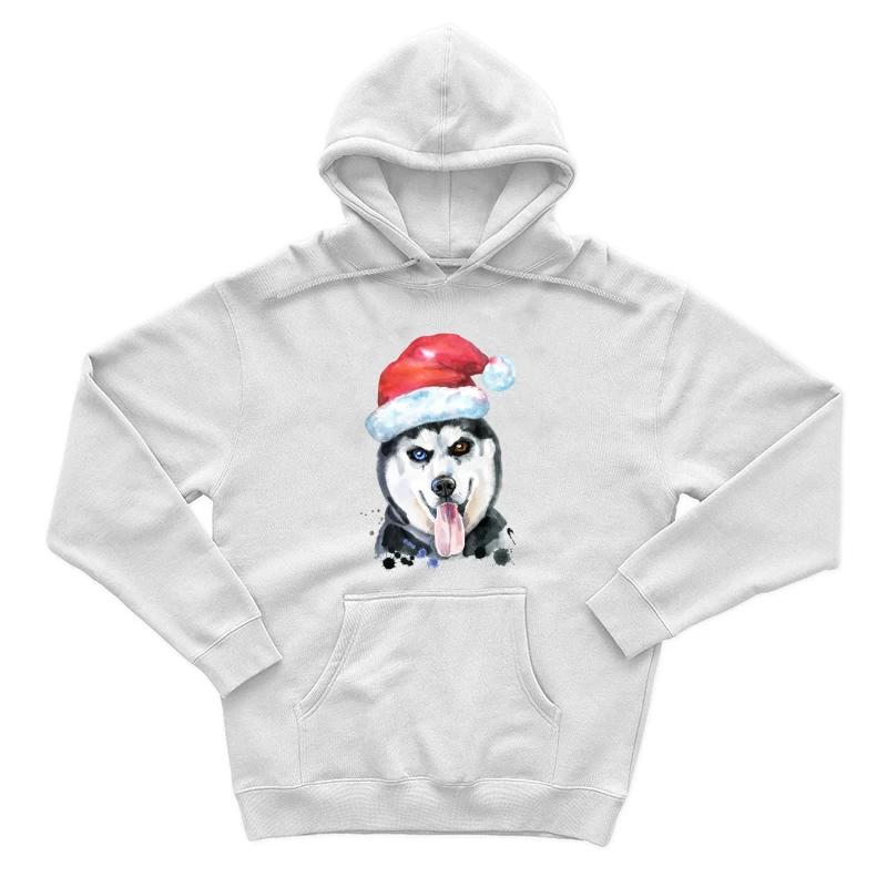 Husky de Noël avec Chapeau Santa Homme Sweat à capuche