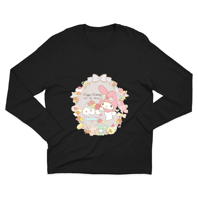 Fête d'anniversaire mignonne avec My Melody Homme Manches Longues T-Shirt