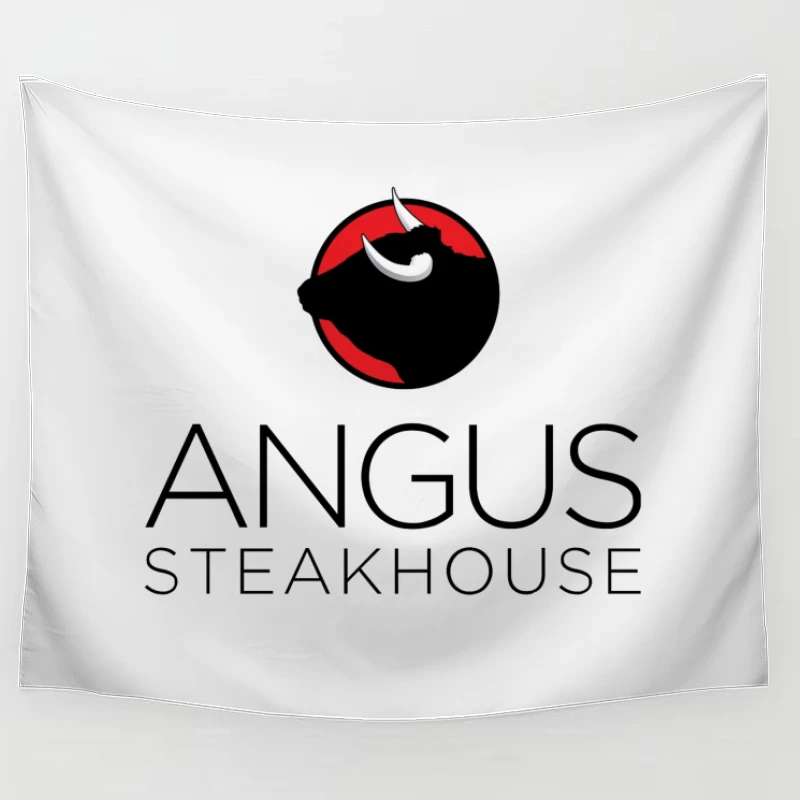 Angus Steakhouse Modern Logo with Bull Silhouette Tapestry