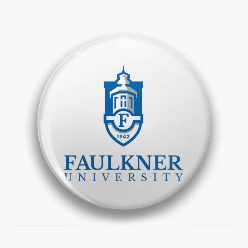 Faulkner University Logo - Educational Shield with Church Spire Design from 1942 Pin