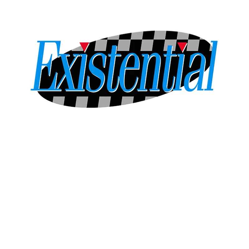 Existential 90s TV Tribute Graphic Design Tapestry