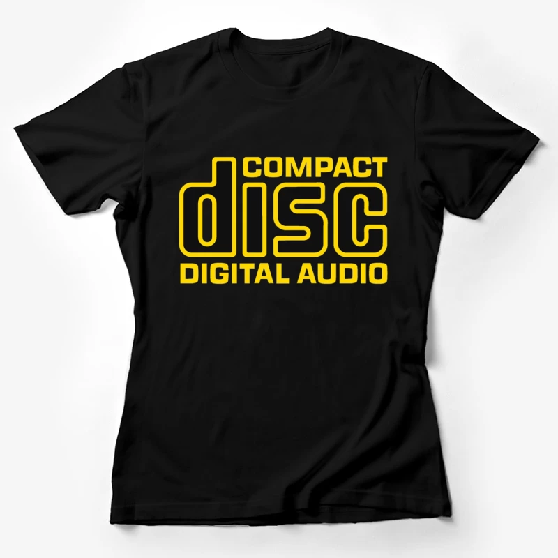 Vintage Compact Disc Digital Audio Yellow Logo Design Female T-Shirt