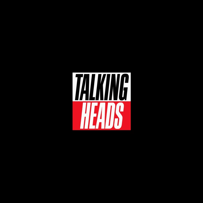 Talking Heads Classic Band Logo Design in Black and Red Typography Coffee Mug