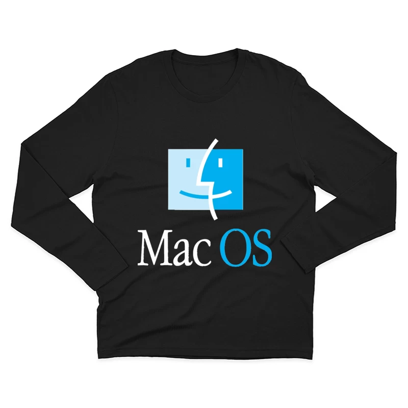 MacOS Operating System Logo in Blue and White Male Long Sleeve T-Shirt