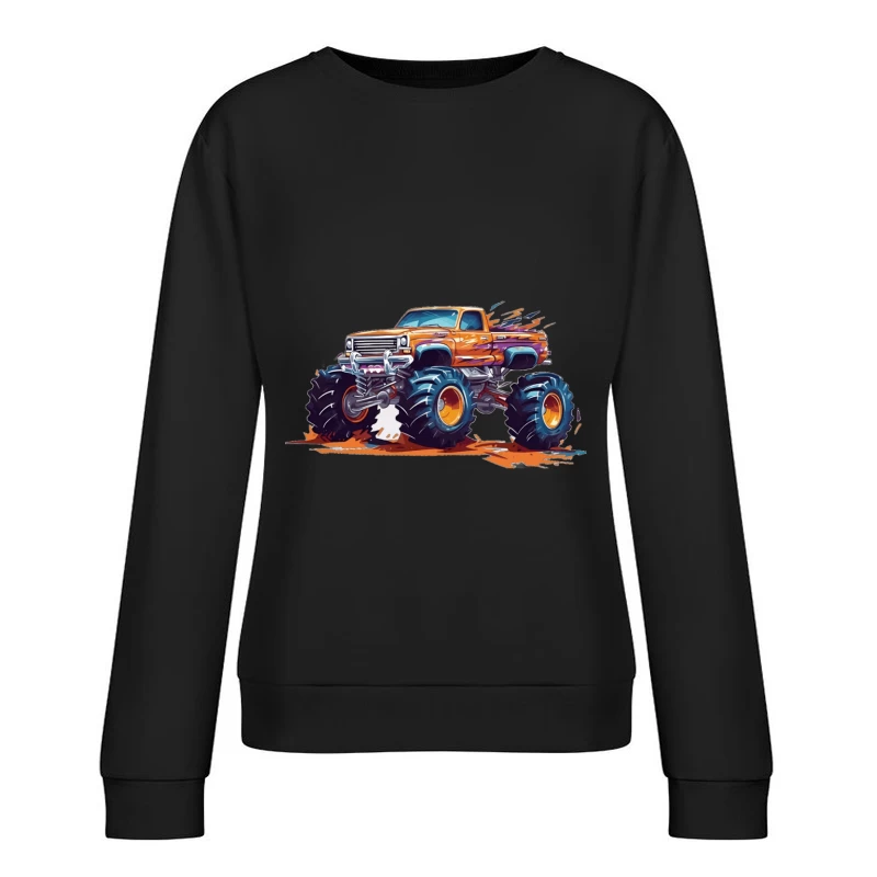 Monstertruck im Cartoon-Stil Damen Pullover Sweatshirt
