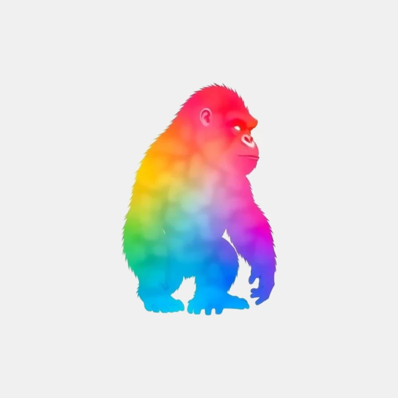 Rainbow Gradient Gorilla Silhouette Art Male Tank Top