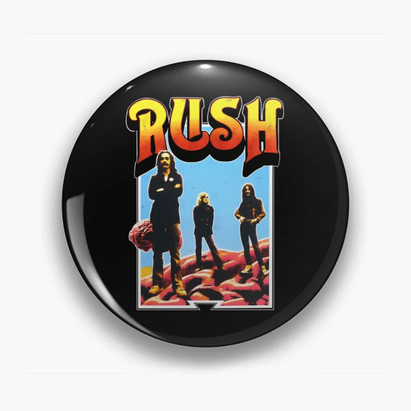 Retro Rush Rock Band Promotional Poster from the 1970s Pin