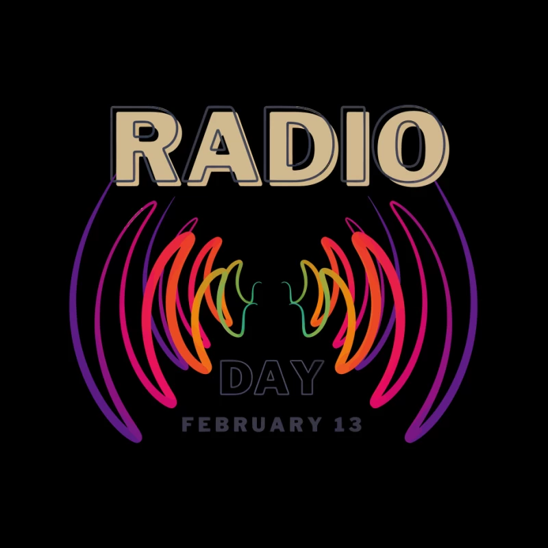 Radio Day – Vibrant Soundwave Celebration Pin