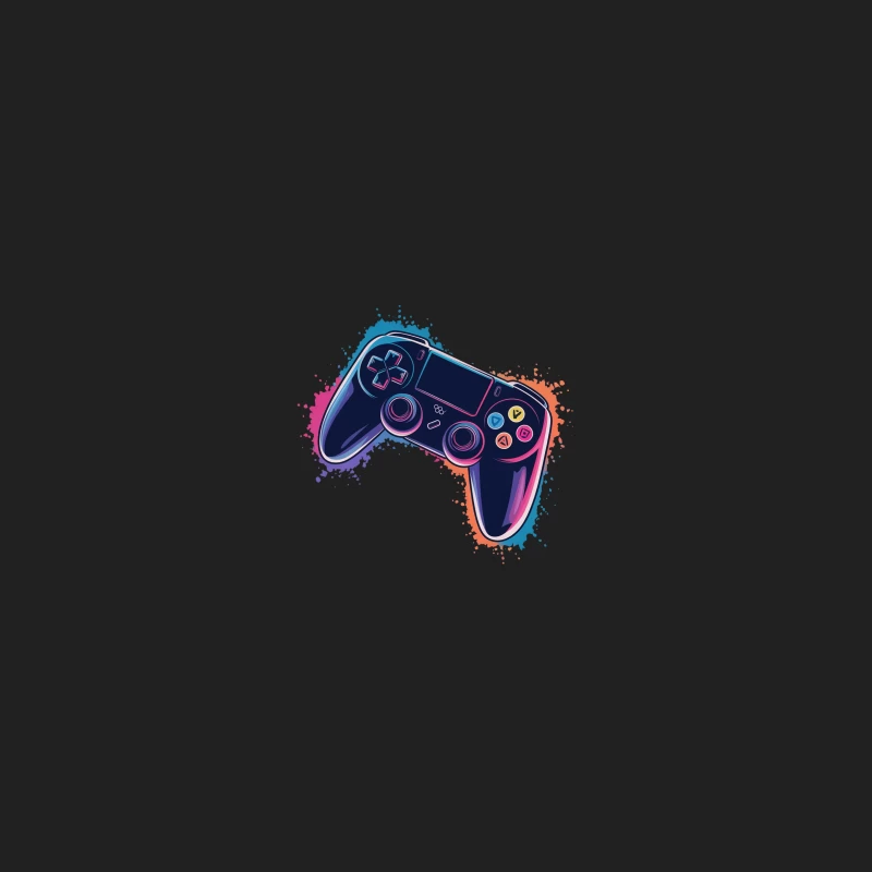 Vibrant Neon Game Controller Digital Art Bucket Hat