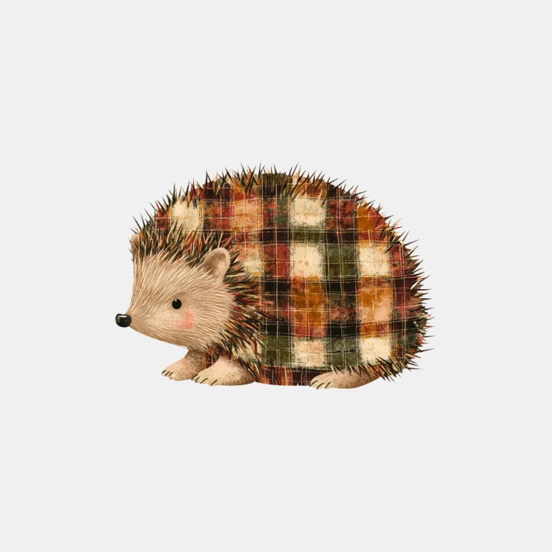 Cute Plaid Hedgehog Watercolor Illustration Male Tank Top