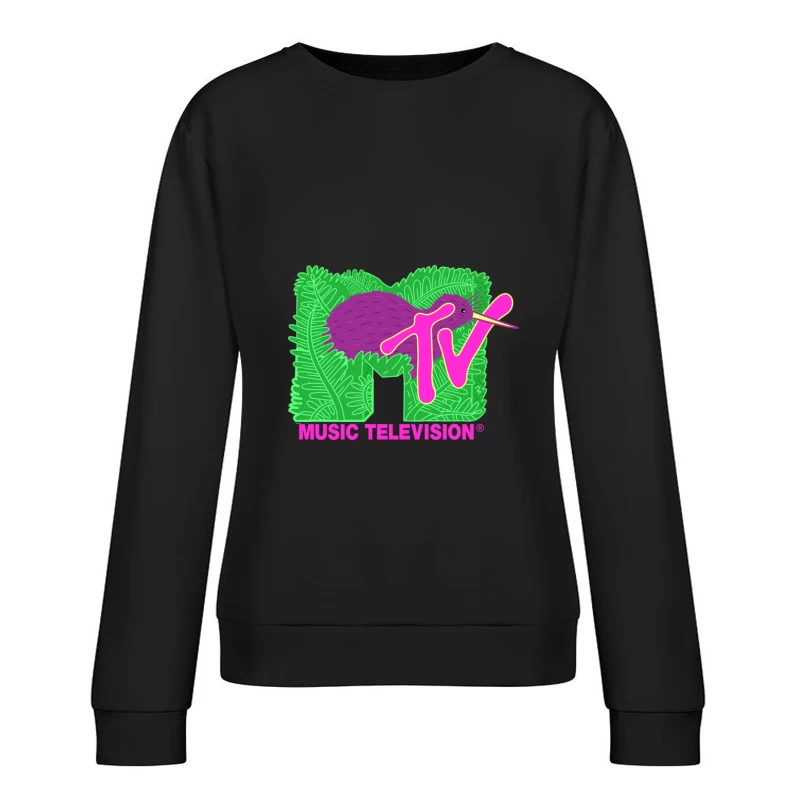 MTV-Logo mit Kiwi und Blättern Damen Pullover Sweatshirt