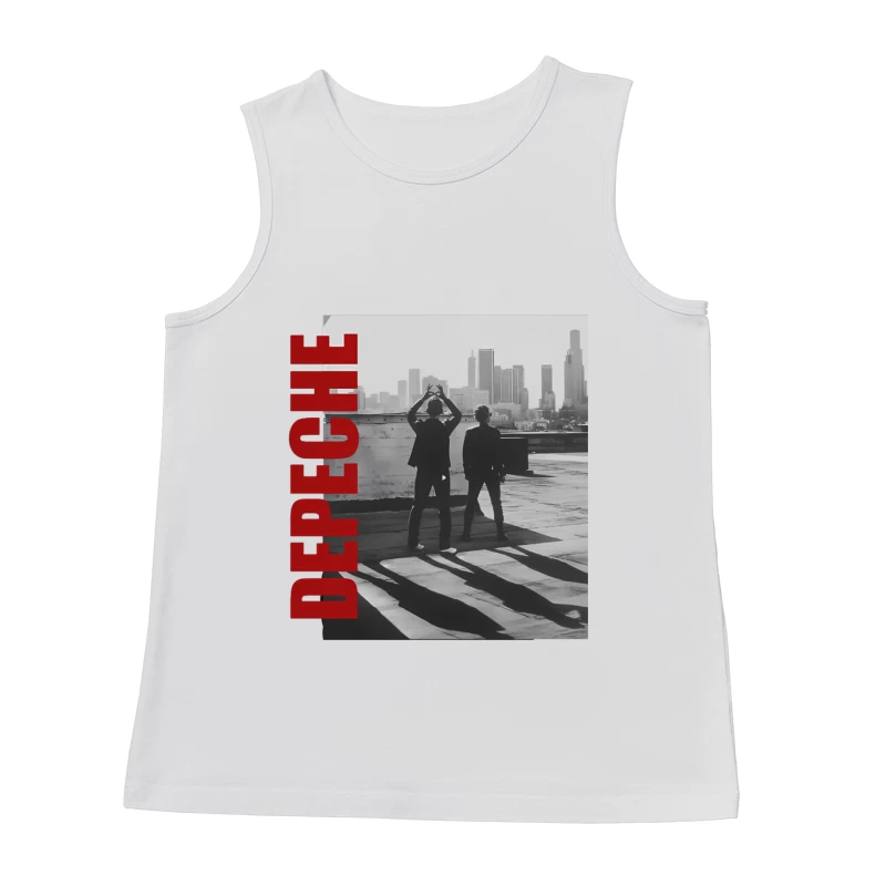 Depeche Mode Silhouettes Against City Skyline Male Tank Top