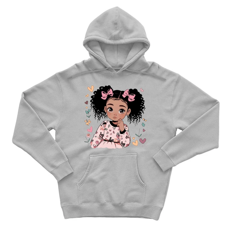 Kleines Mädchen mit Schleifen und Blumenmuster Herren Pullover Hoodie