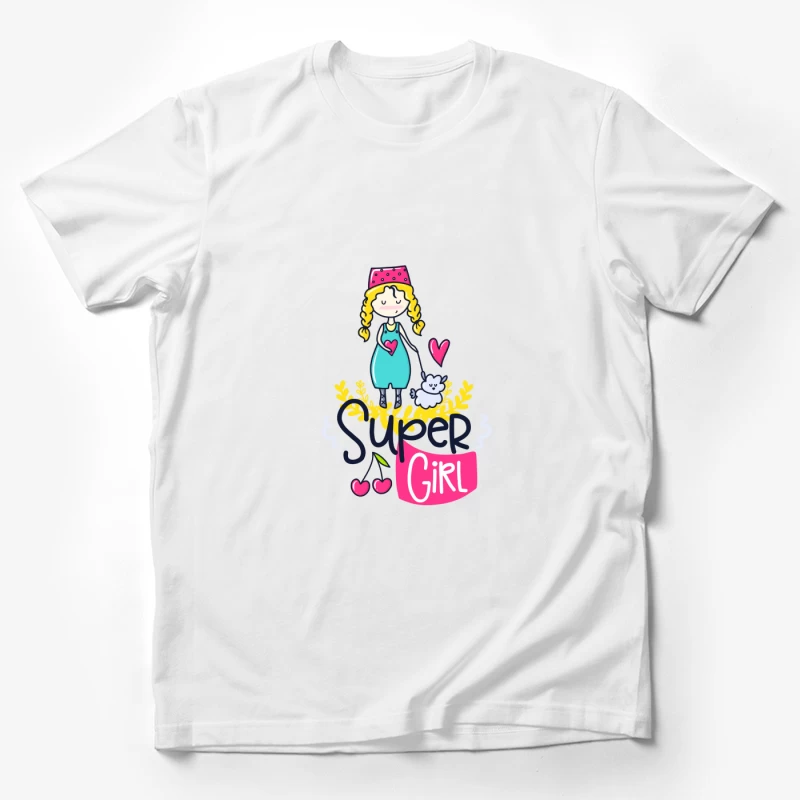 Fille Super avec Chaton et Coeur Homme T-Shirt