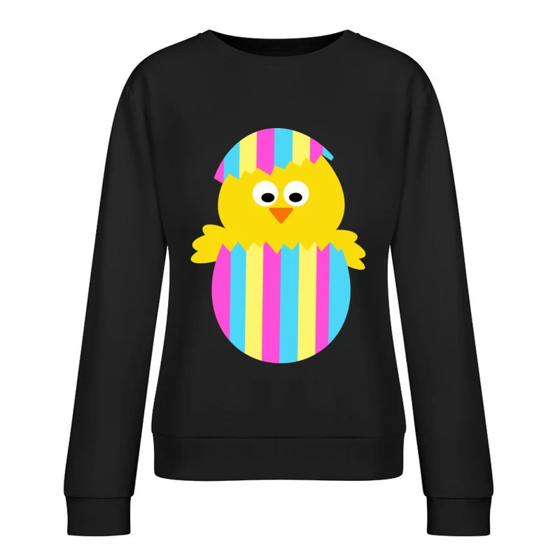 Poussin dans un coquillage coloré Femme Sweat-shirt à enfiler