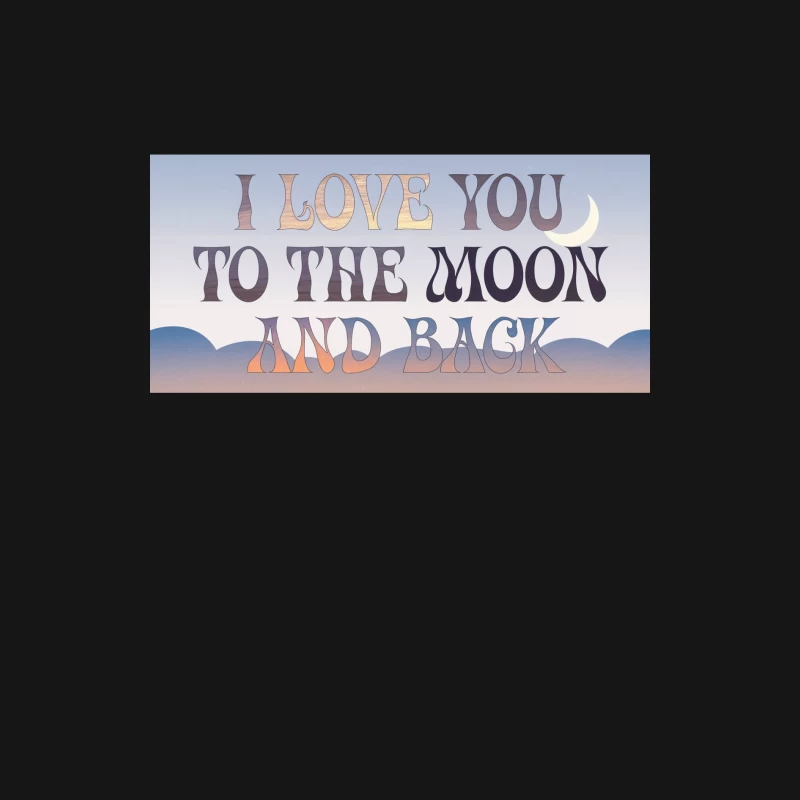 Retro-Style Romantic Moon Quote Typography Male Long Sleeve T-Shirt