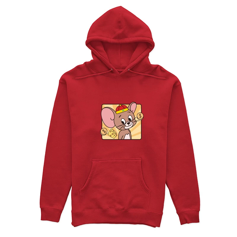 Niedliche Maus mit Kappe und Käse Damen Pullover Hoodie