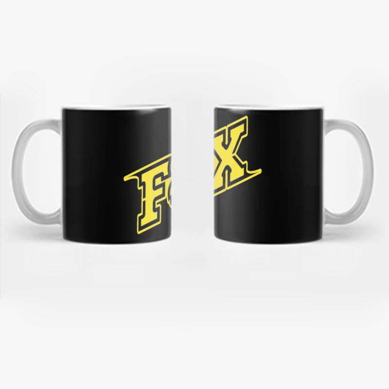 Fox Racing Yellow and Black Sports Brand Logo Coffee Mug