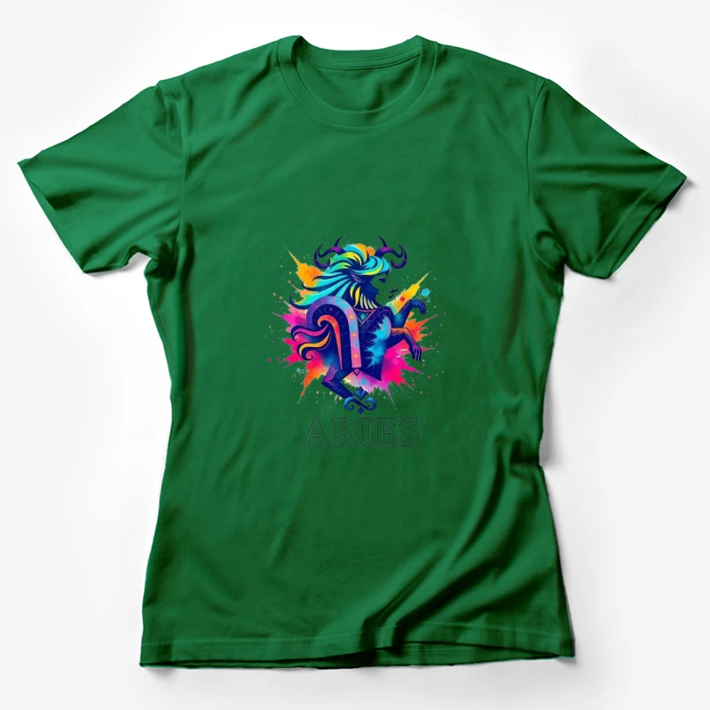 Colorful Aries Zodiac Illustration Female T-Shirt