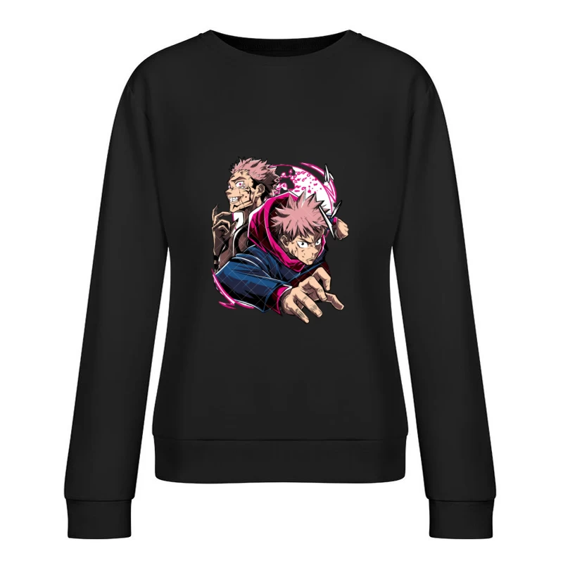 Anime-Kampf mit Charakter-Paar Damen Pullover Sweatshirt