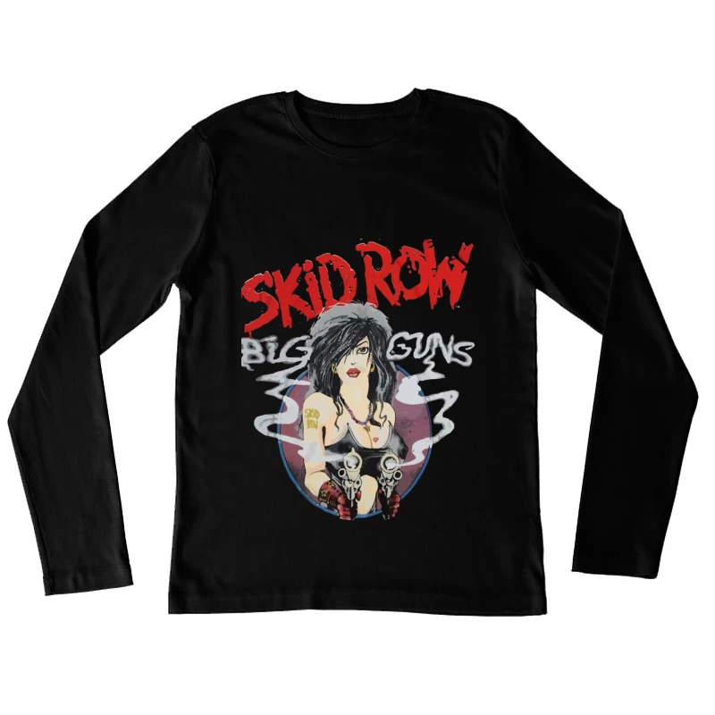 Skid Row Big Guns Vintage Rock Band Artwork Female Long Sleeve T-Shirt