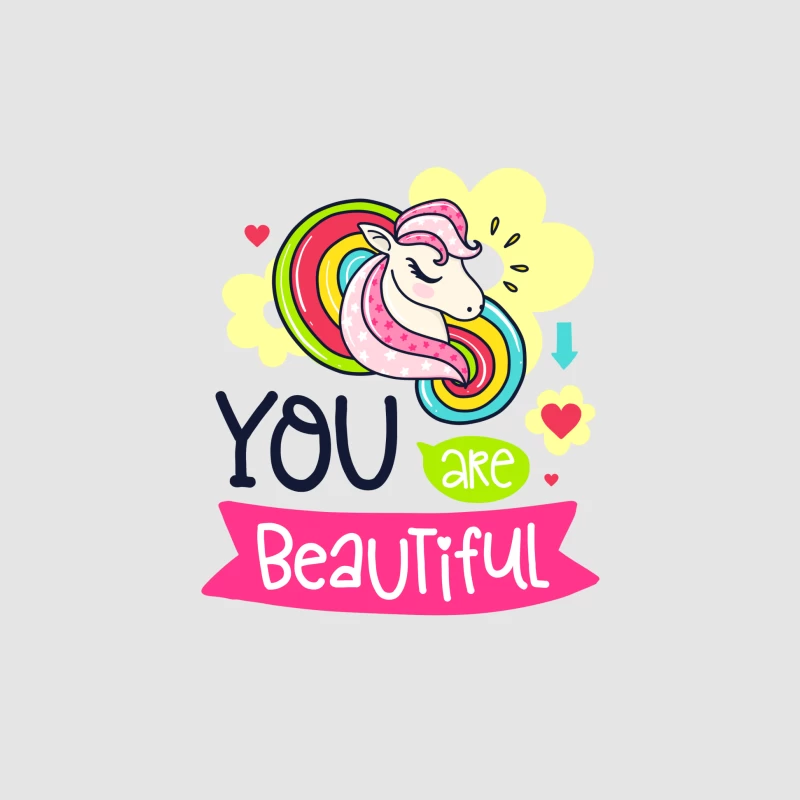 Illustration de licorne colorée avec message inspirant Homme Sweat à capuche