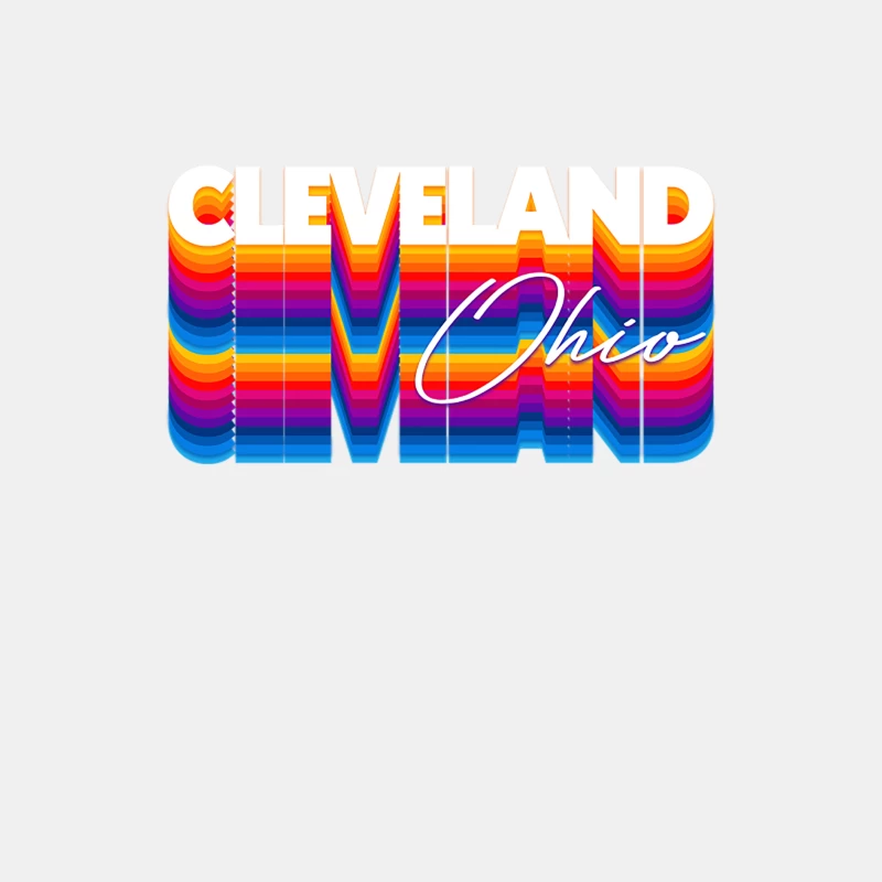 Cleveland Ohio  Retro Typography Design Male Tank Top