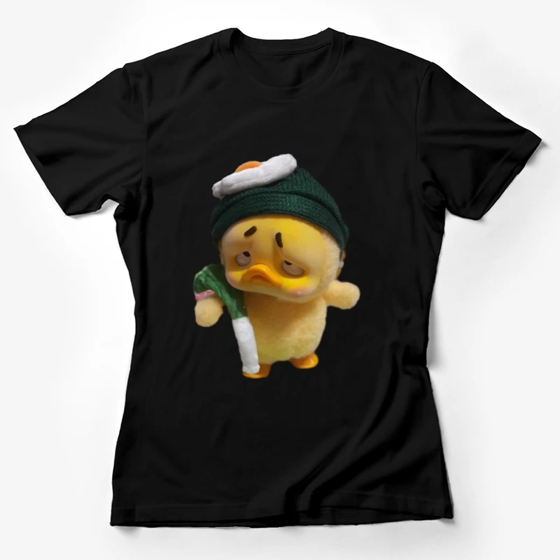 Traurige Ente mit Mütze und Lauch Damen T-Shirt