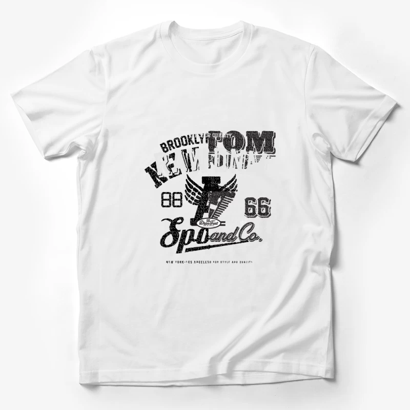 Rohes Denim-Design mit Route 66 Motiv Herren T-Shirt