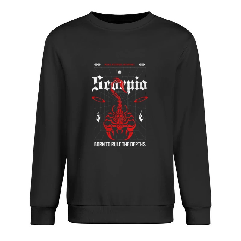 Red Mystical Scorpion with Geometric Pattern Male Pullover Sweatshirt