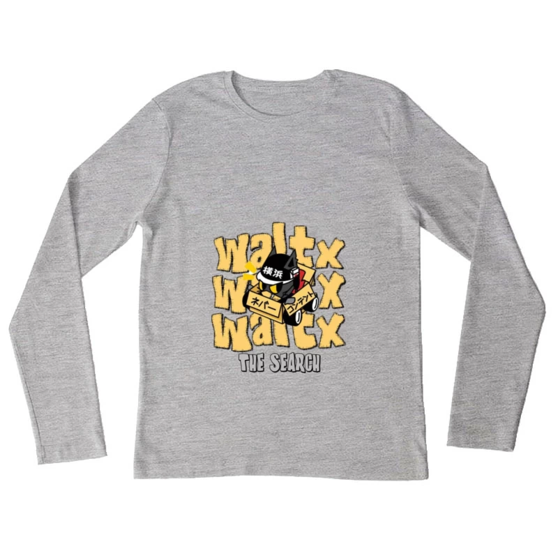 Cartoon Katze in Karton - Die Suche Damen Langarm T-Shirt