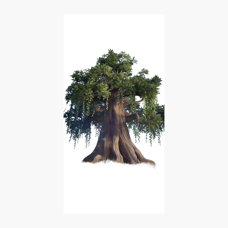 Majestic Ancient Fantasy Tree Illustration iPhone Case