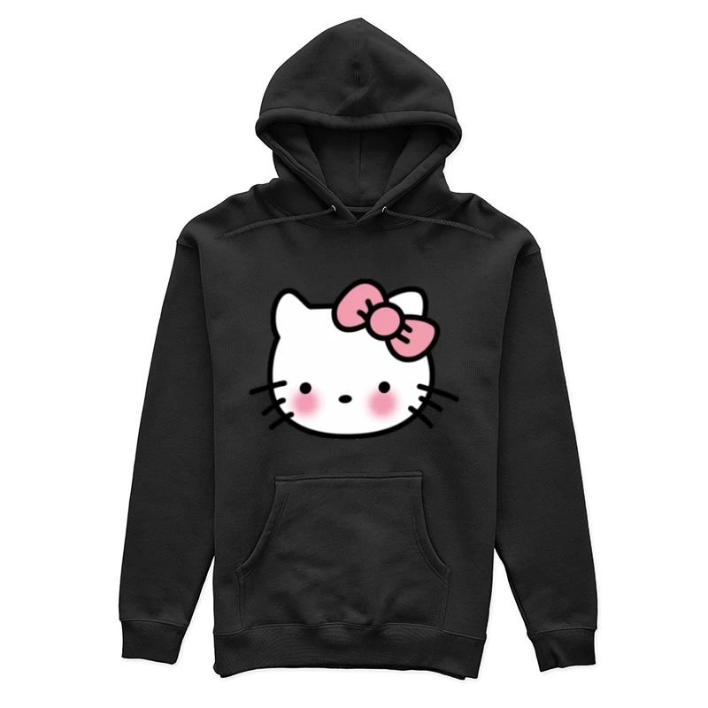 Süßes Katzen-Gesicht mit Schleife Damen Pullover Hoodie