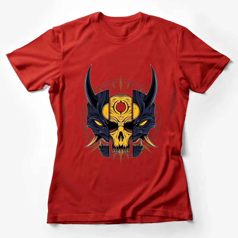 Fantasy Demon Skull Illustration Female T-Shirt