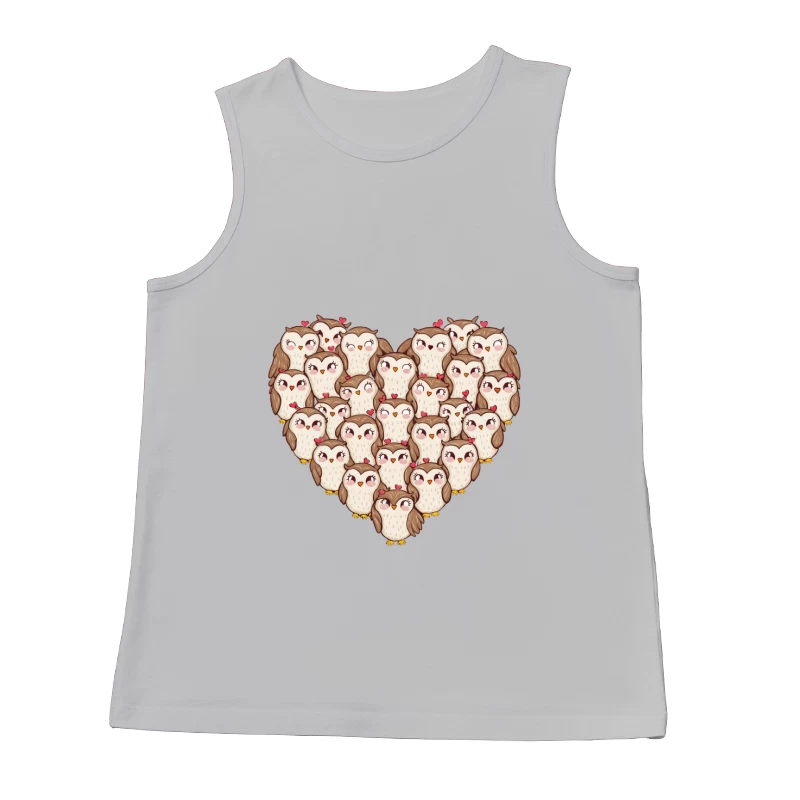 Cute Cartoon Owls in a Heart Shape Male Tank Top