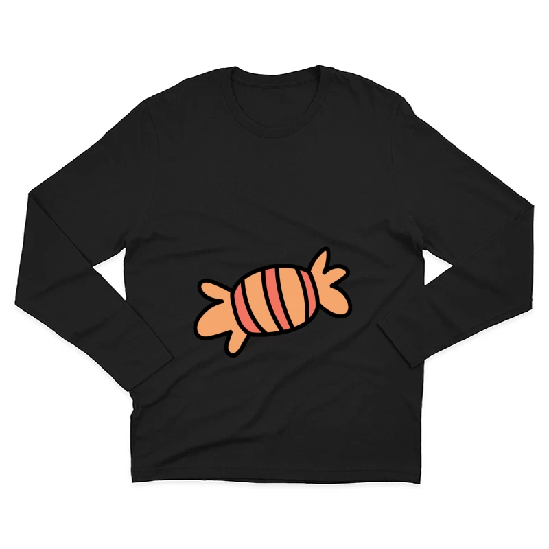 Bonbon rayé orange Homme Manches Longues T-Shirt