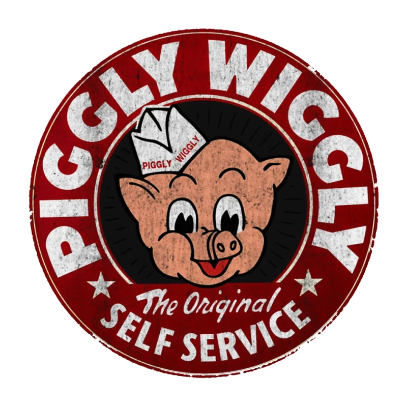 Vintage Piggly Wiggly Self-Service Grocery Store Logo Pin