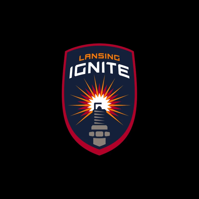 Lansing Ignite Soccer Team Shield Logo with Lighthouse Emblem Mouse Pad